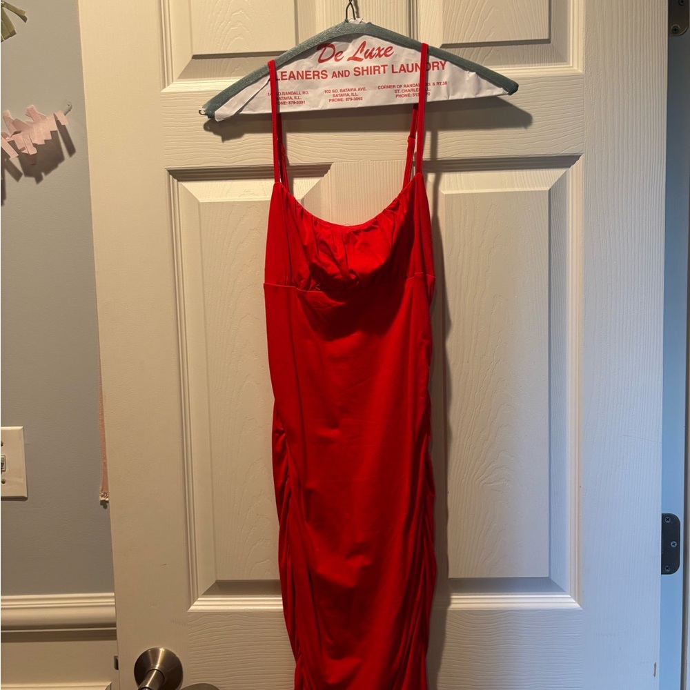 Red Spaghetti Strap Dress